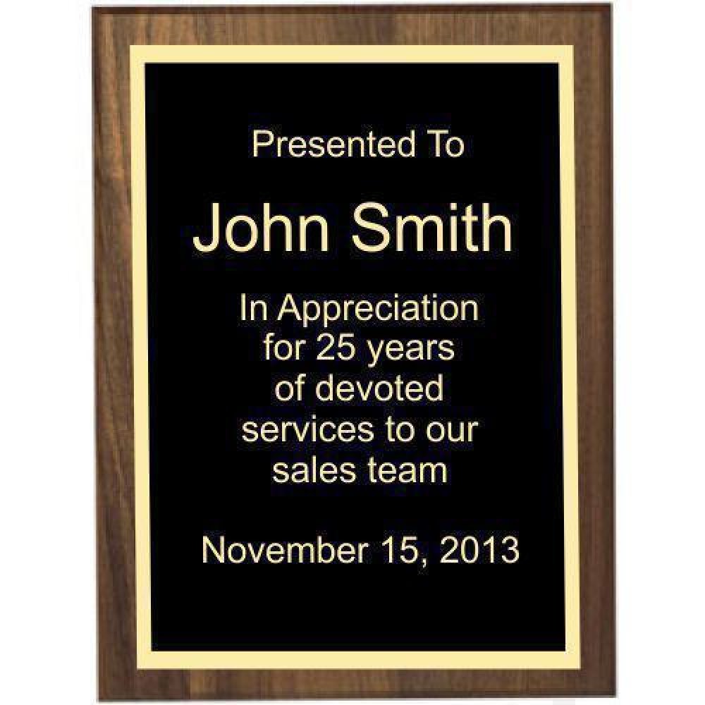 Bevel Solid Walnut Plaque — 5"x 7"