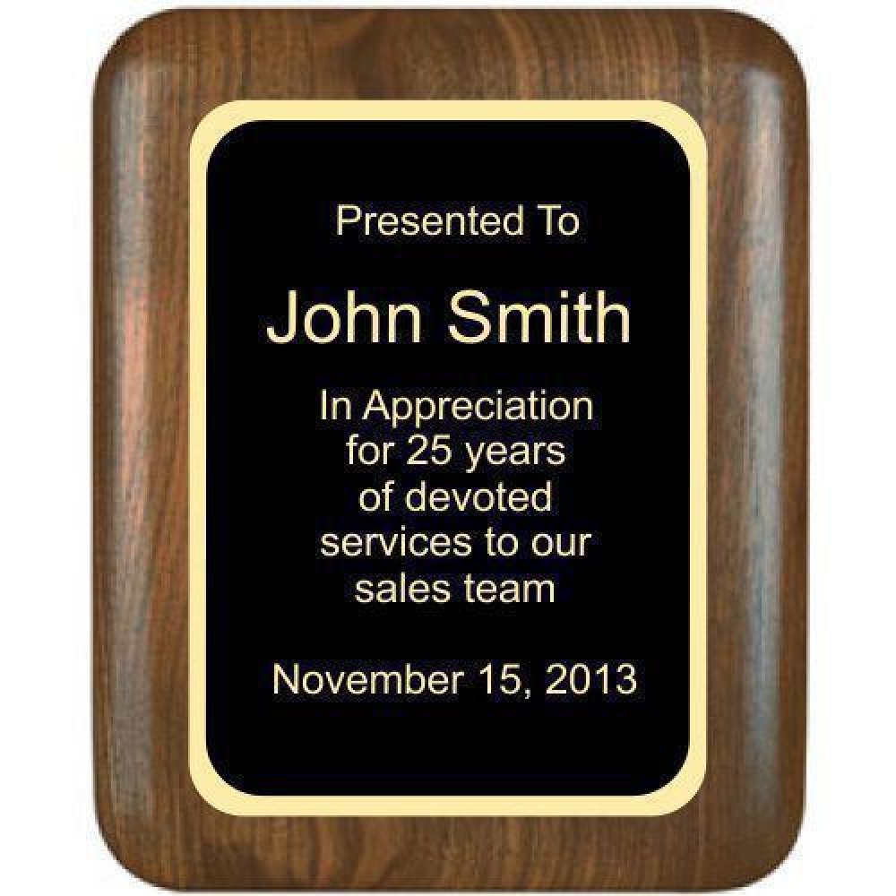Elliptical Solid Walnut Plaque — 7"x 9"