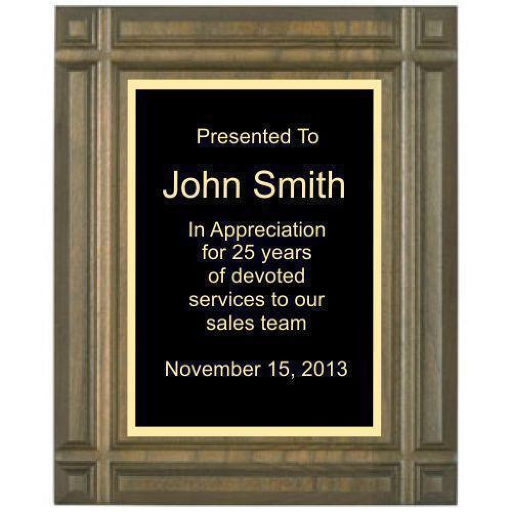 Deep Groove Solid Walnut Plaque — 9"x 12"