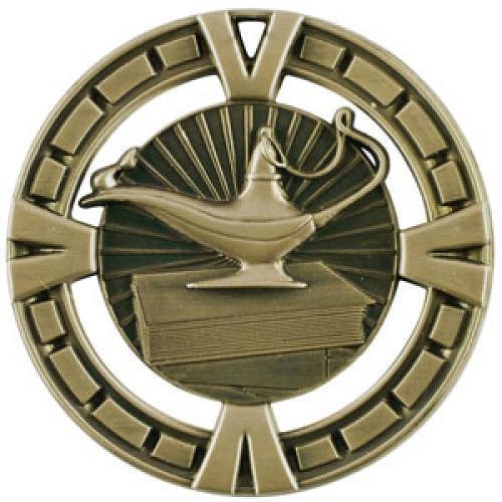 BG Series Medal Awards -Lamp of Knowledge — 2 1/2" Gold