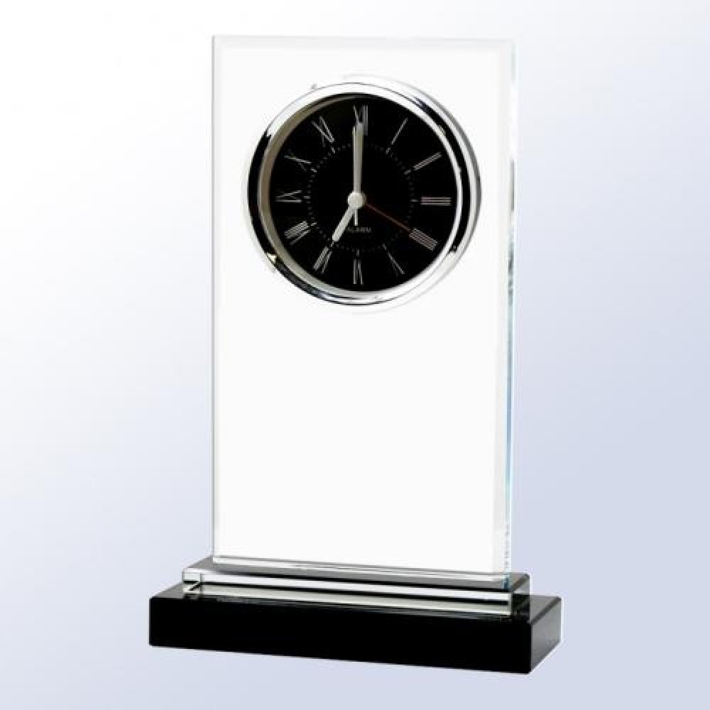 Rectangle Black Clock — 9"H x 6"W x 2-1/4"D