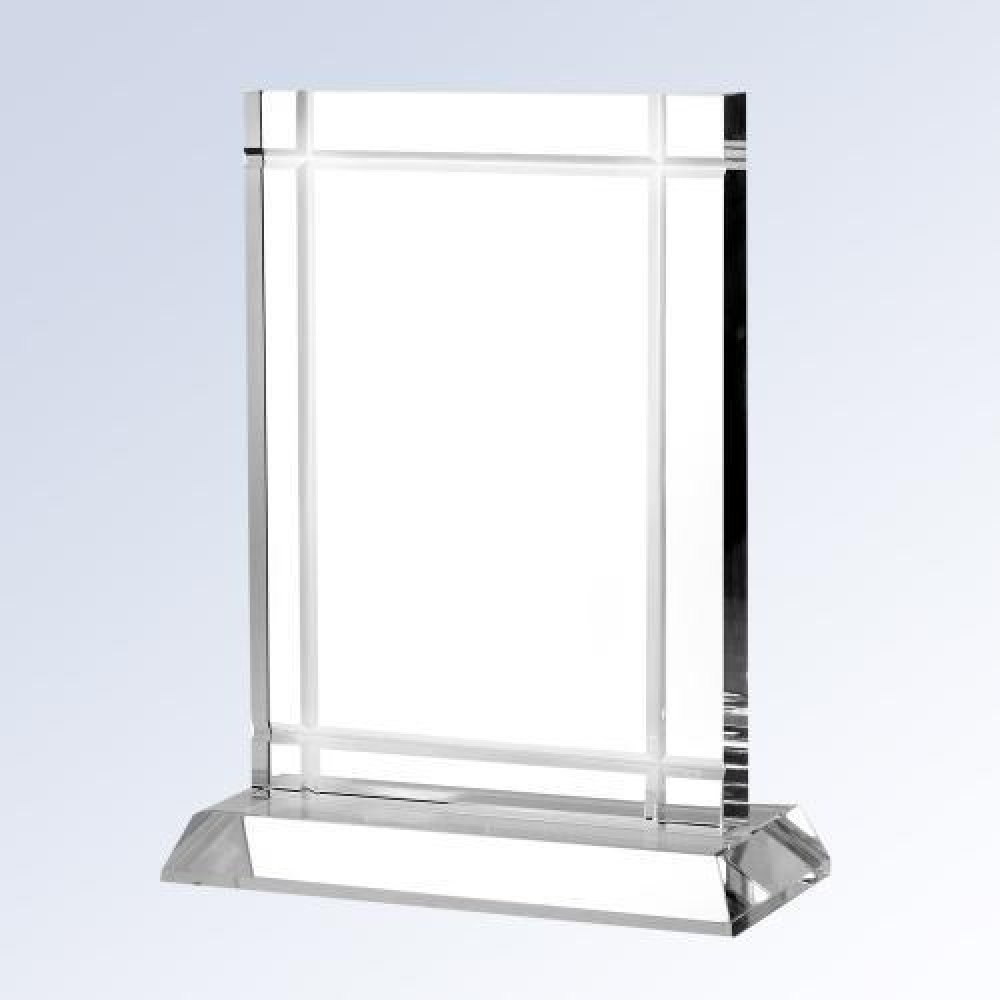 Clear Deco with Crystal Base — 7-3/4"H x 6"W x 2-1/2"D