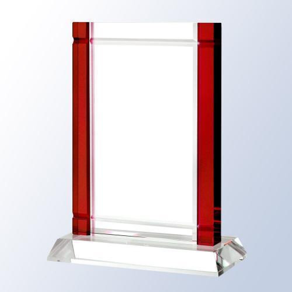 Red Deco with Crystal Base — 7-3/4"H x 6"W x 2-1/2"D