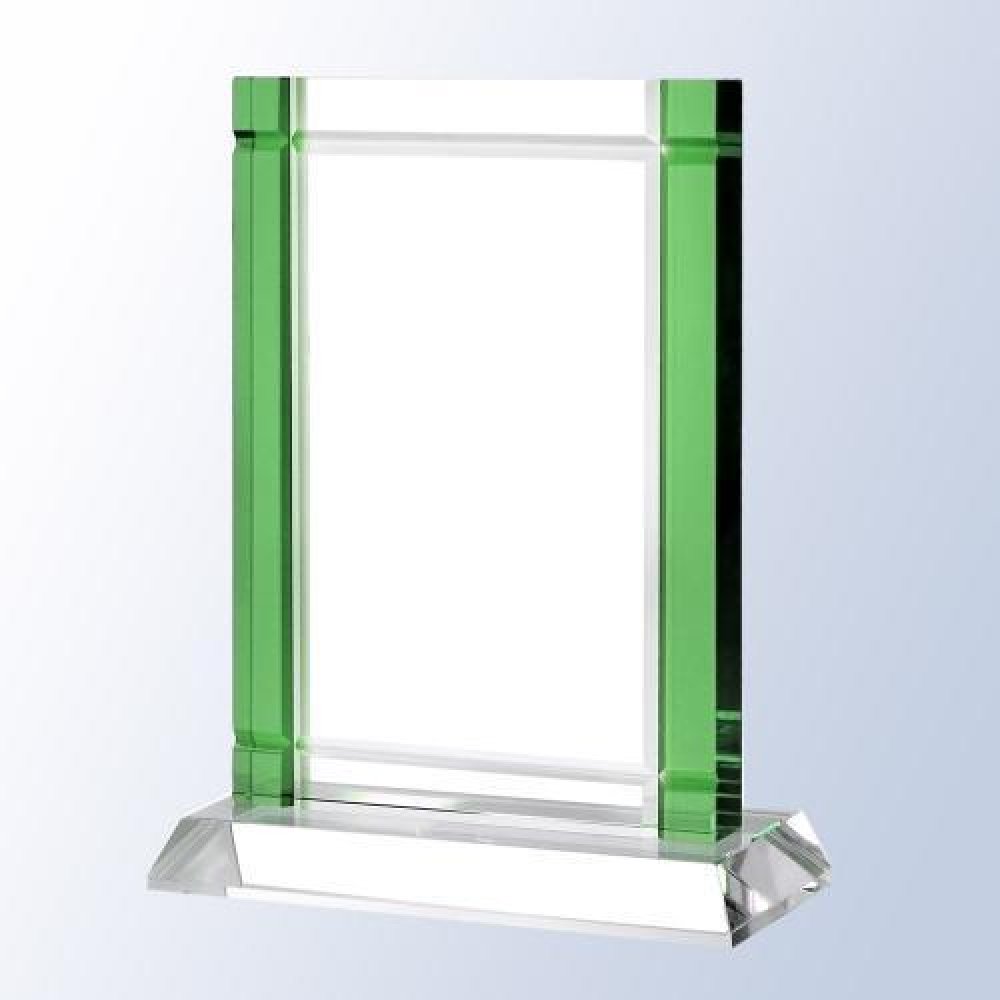 Green Deco with Crystal Base — 7-3/4"H x 6"W x 2-1/2"D