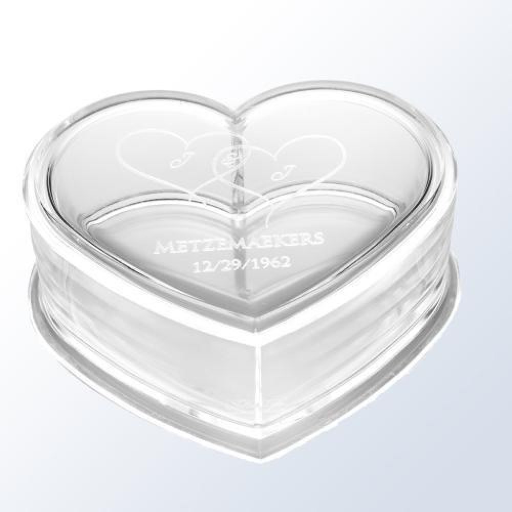 Acrylic Heart Box — 2"H x 4-1/2"W x 3-1/2"D