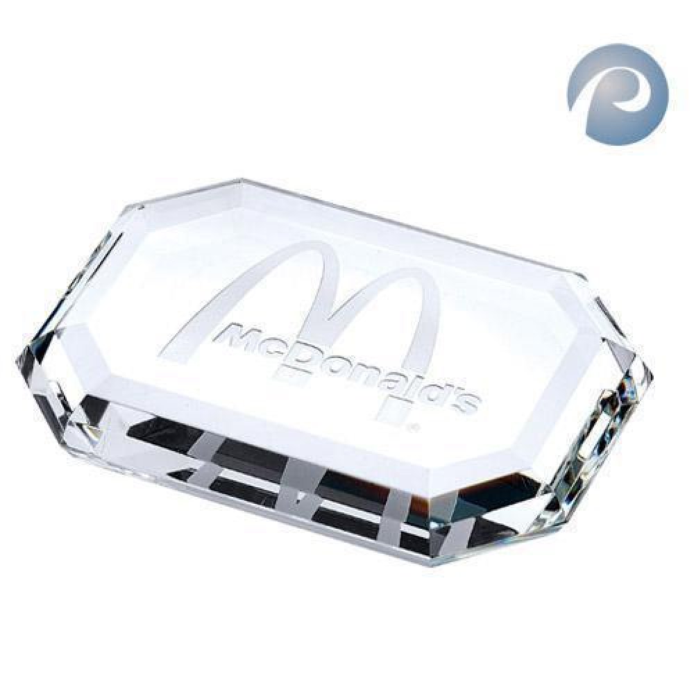Rectangle Paper Weight — 3/4"H x 4"W x 2-3/4"D