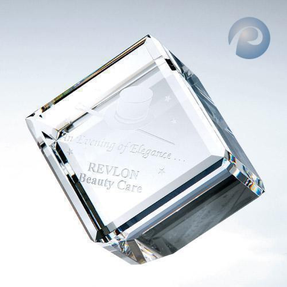 Beveled Diamond Cube — 1-1/2"H x 1-1/2"W x 1-1/2"D