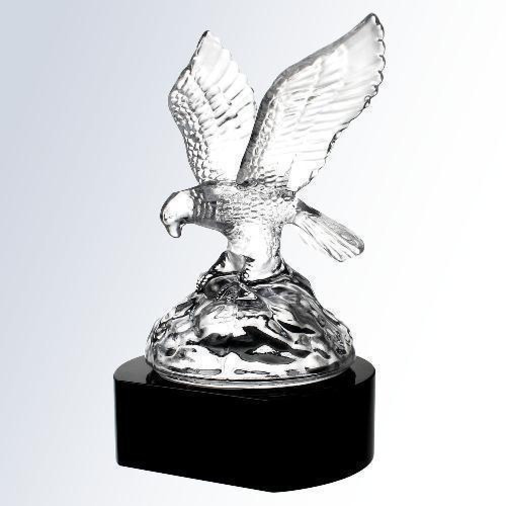 Soaring Eagle - Black Crystal Base — 9-3/4"H x 6-1/8"W x 5-1/2"D
