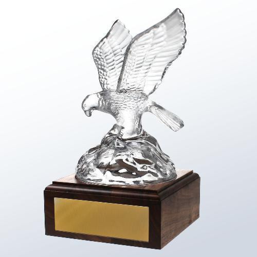 Soaring Eagle - Wood Base — 10-1/8"H x 6-1/8"W x 6-1/8"D