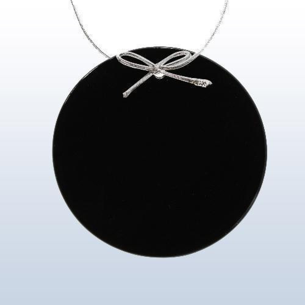 Black Circle Ornament — 3"H x 3"W x 1/8"D