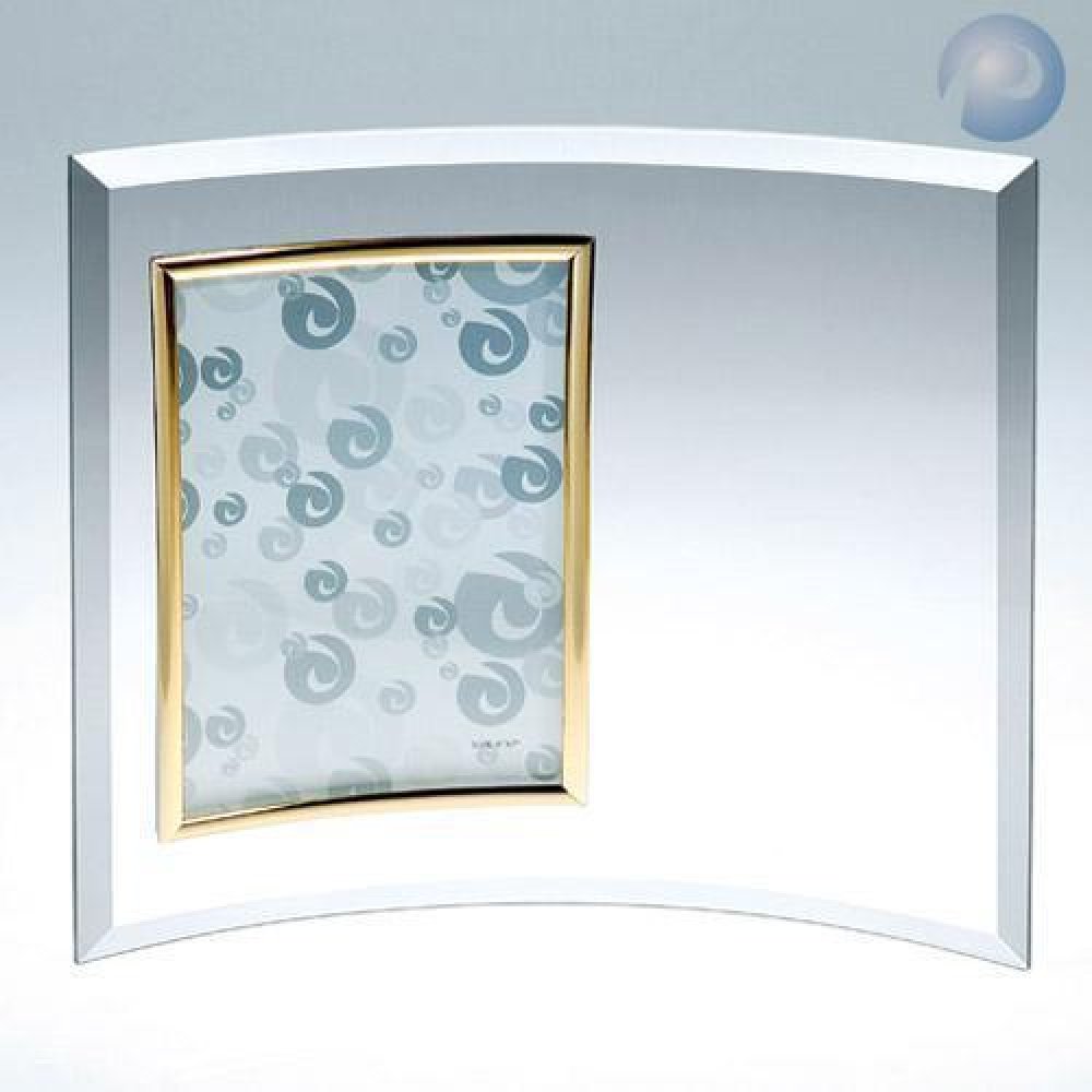 Curved Glass Vertical Photo Frame — 8"H x 11"W x 3/16"D