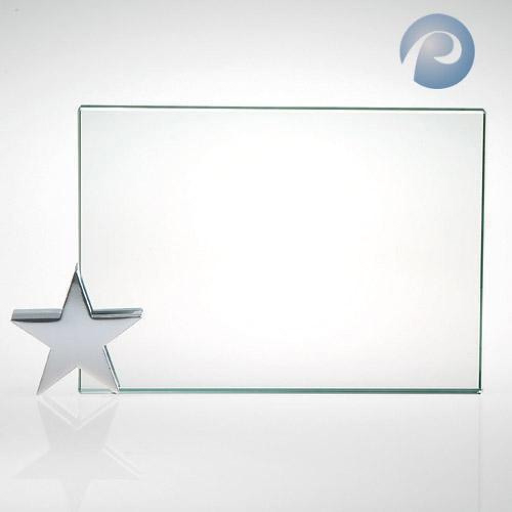 Achievement Award with Chrome Star Holder — 5"H x 7"W x 1/2"D