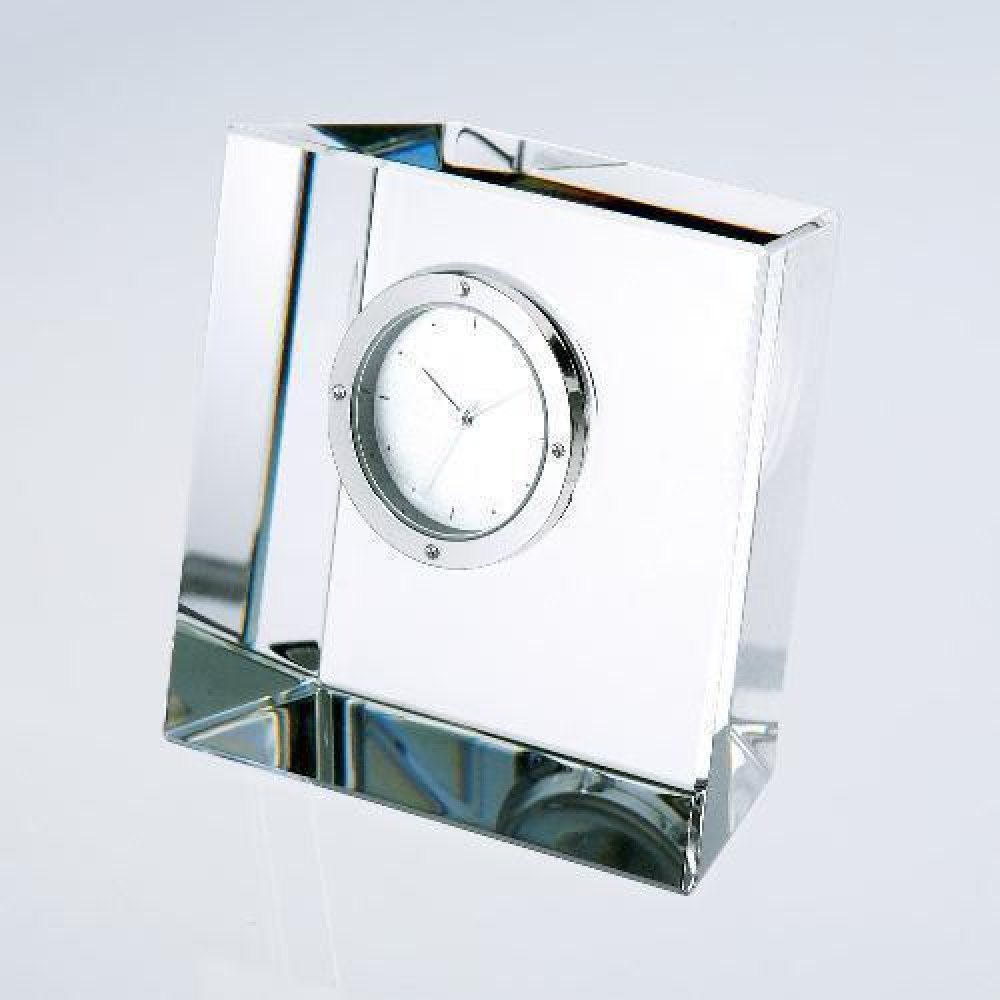 Slant Block Clock — 3"H x 3-1/8"W x 1-3/8"D