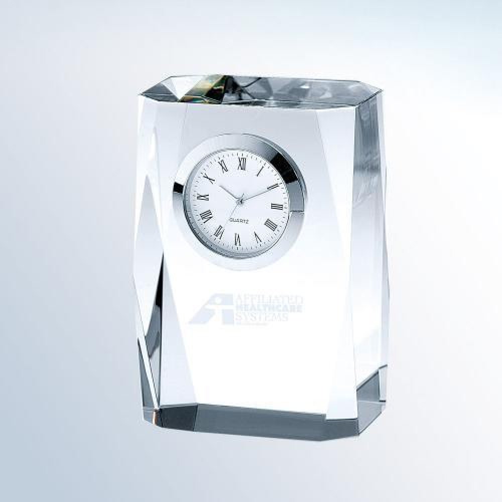 Beveled Column Clock — 3-1/2"H x 2-3/8"W x 1-1/2"D