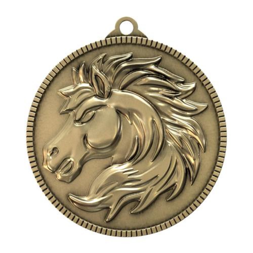 Classic Legacy Medallion - Stallion — 2" Antique Gold Medallion