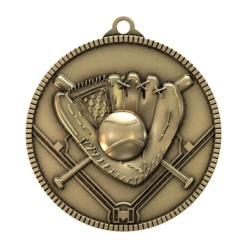 Classic Legacy Medallion - Baseball — 2" Antique Gold Baseball Classic Legacy Medallion