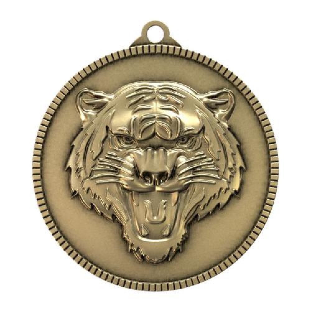 Classic Legacy Medallion - Tiger — 2" Antique Gold Medallion
