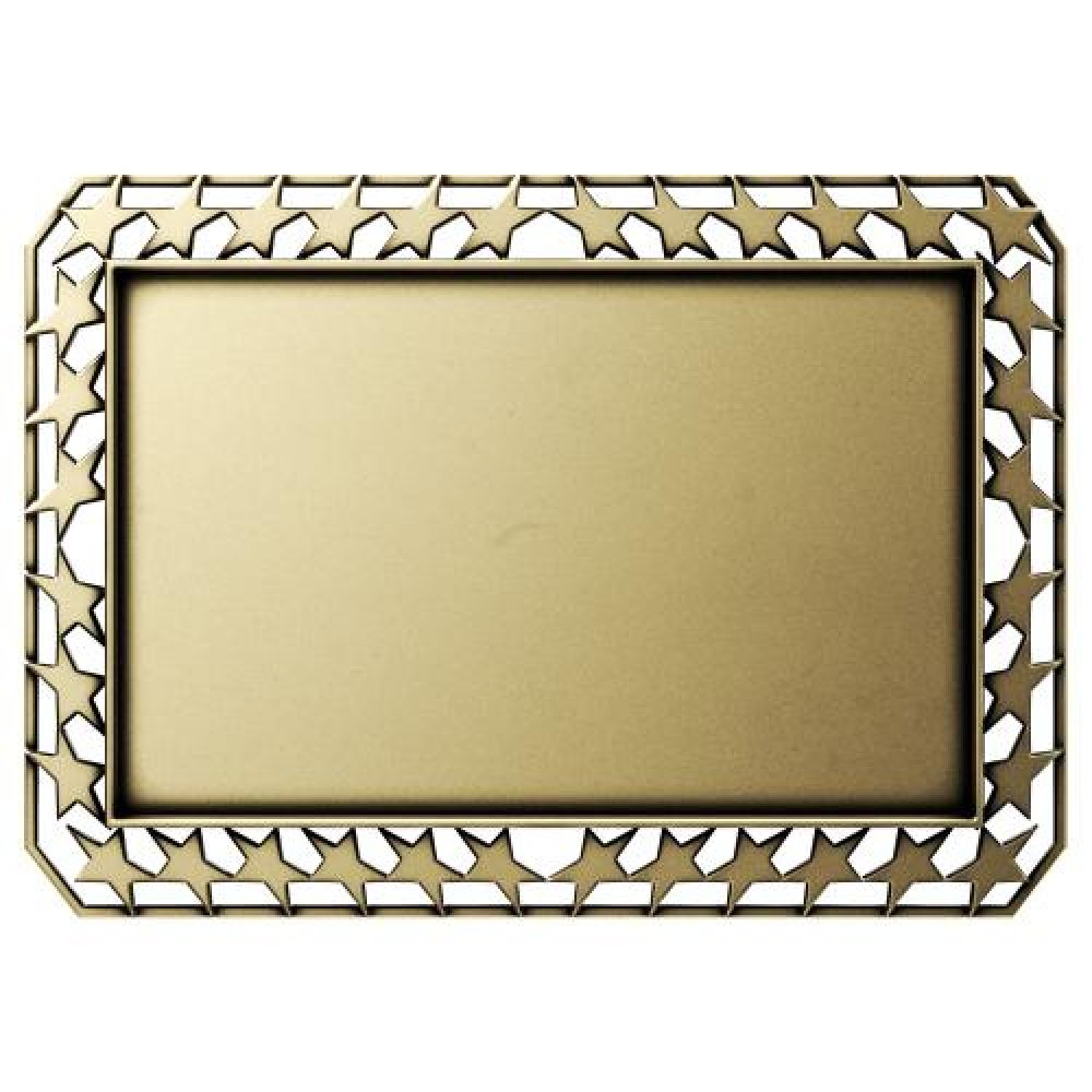 Star Border Rectangle Insert — Silver