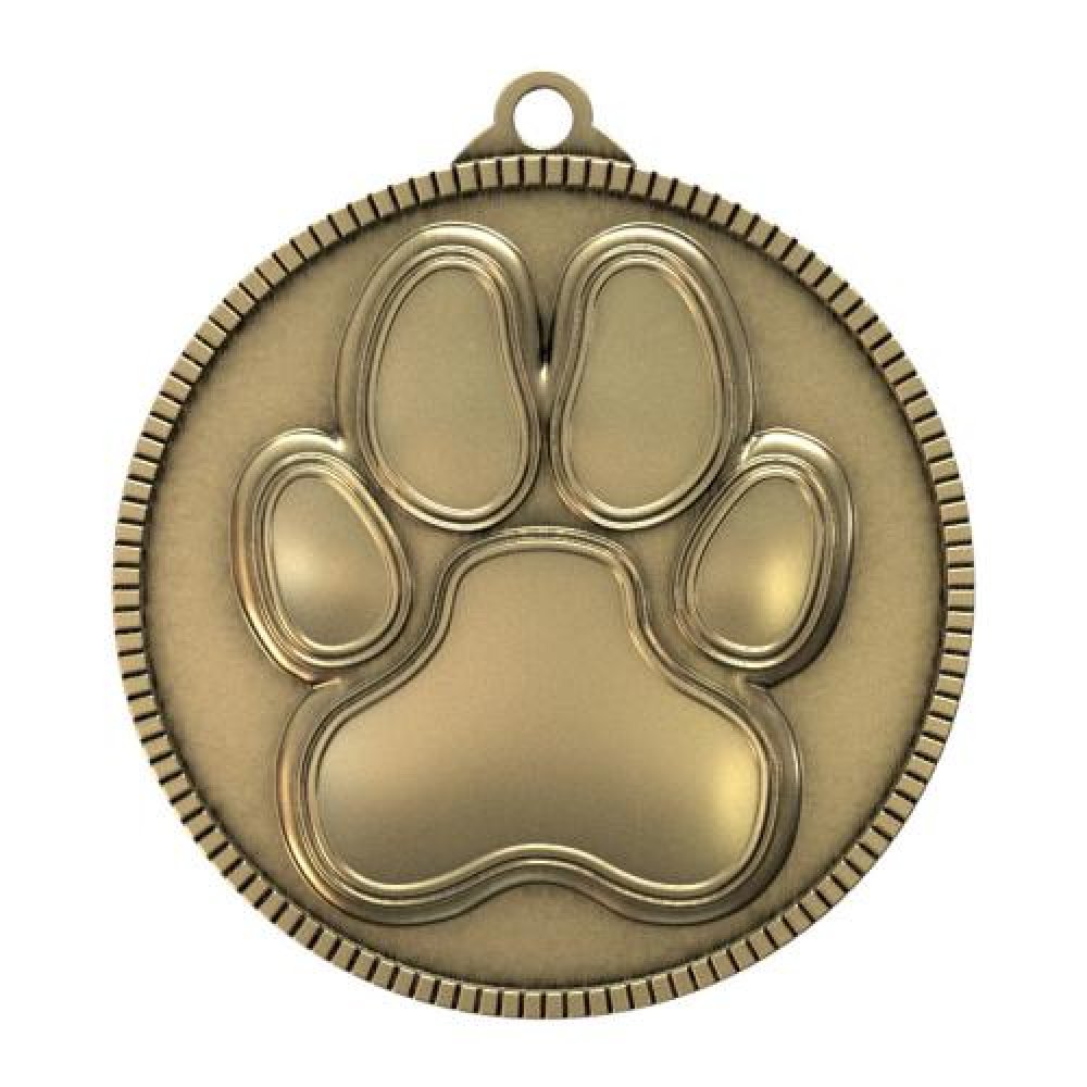 Classic Legacy Medallion - Paw — 2" Antique Gold Medallion