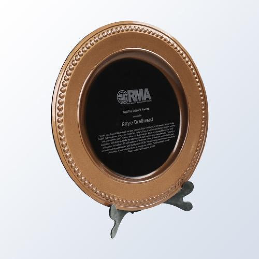 Bronze/Black Decorative Plate — 12-3/4" DIA. Black Disk: 7-3/4" DIA.