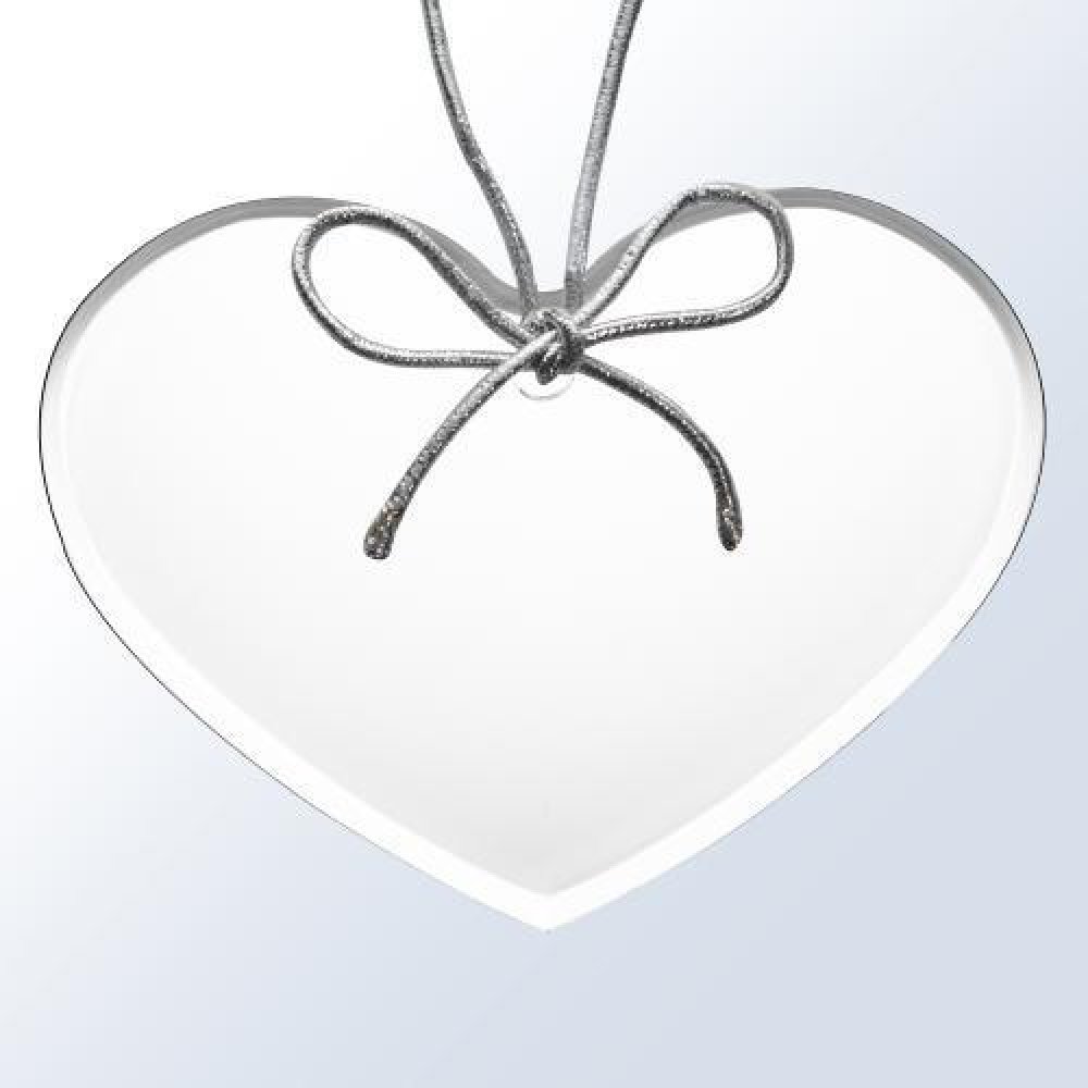 Acrylic Heart Ornament — 4" x 3" x 3/16"