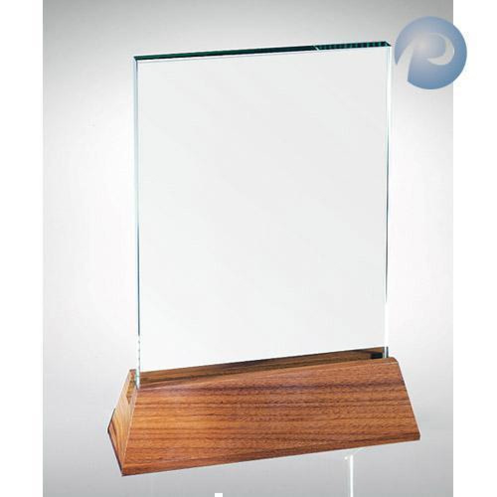 Vertical Rectangle with Slant Walnut Base — 8-1/2"H x 6"W x 1/34"D