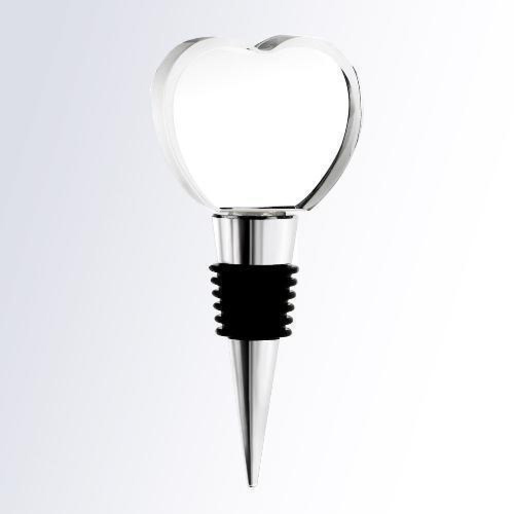 Heart Wine Stopper — 4"H x 1-3/4"W x 3/4"D