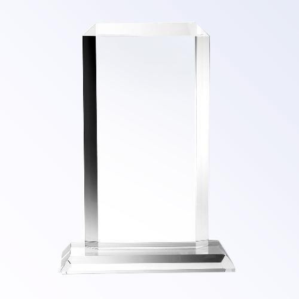 Vertical Rectangle Plaque W/ Base — 9"H x 6-1/2"W x 3"D