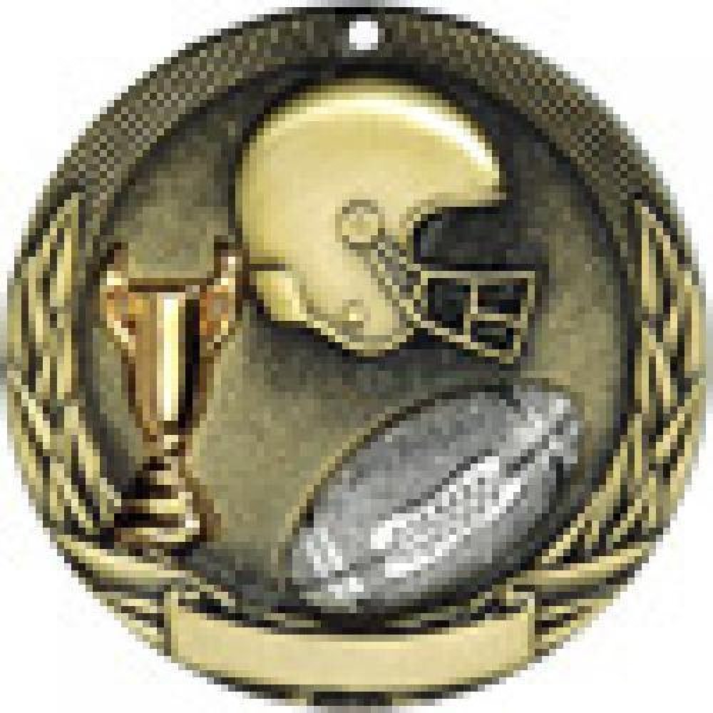 Tri-Colored Series Medals -Football — Bronze 2"