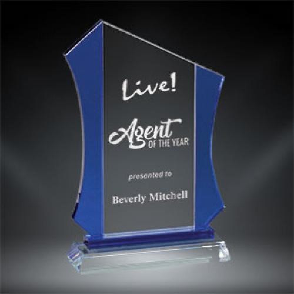 Anvil Crystal — 8 1/2" X 5 1/5" X 1 1/2" Crystal / Blue