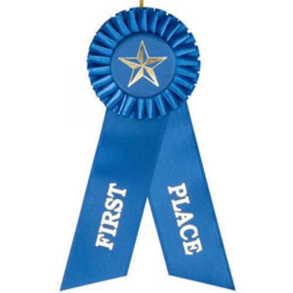 1st Place Rosette Ribbon — 3"x 8" Third Place
