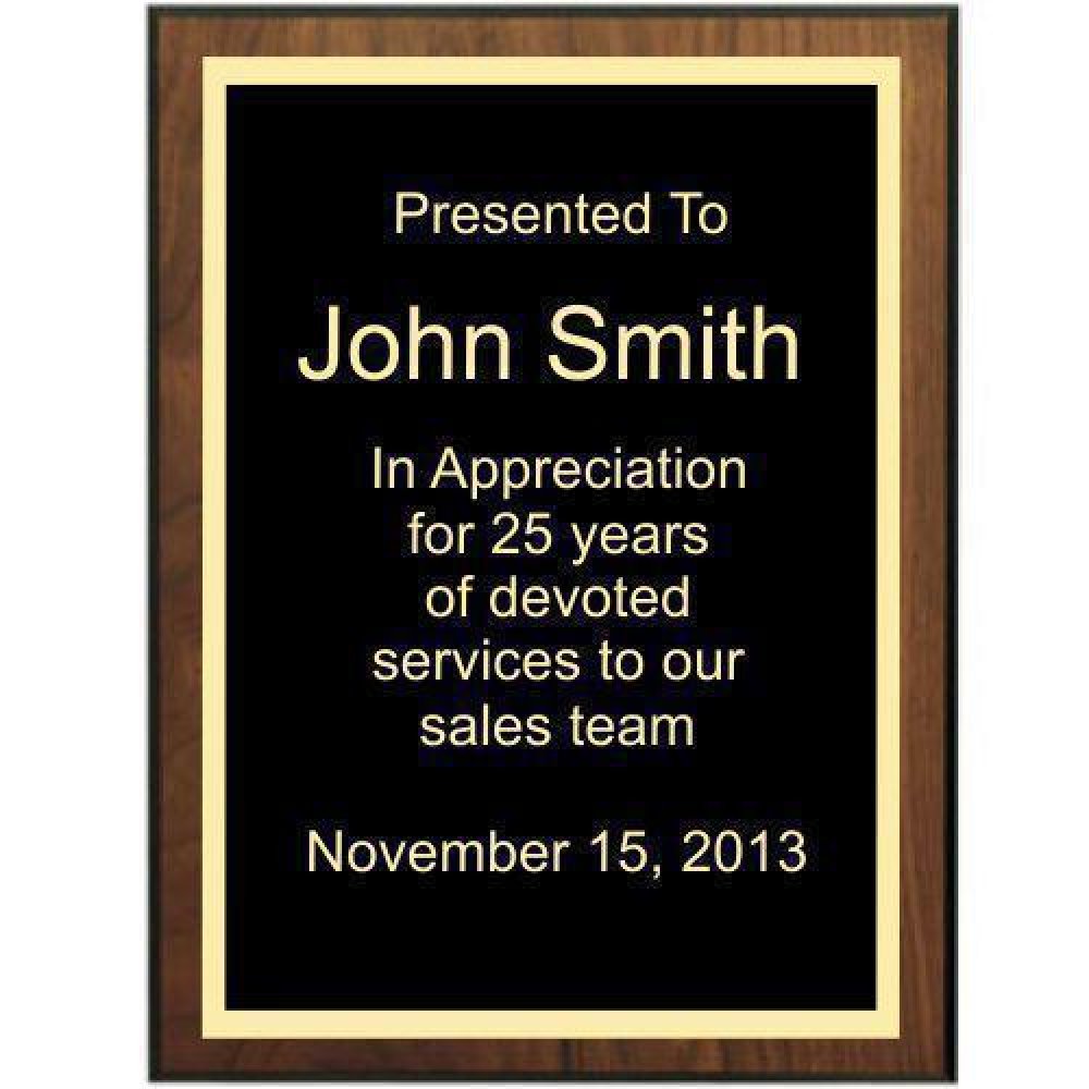 Bevel Walnut Veneer Plaque — 10 1/2"x 13"