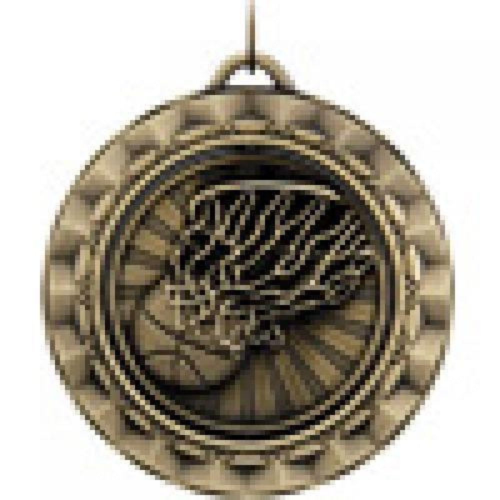 Spinner Medals -Basketball — Silver 2"