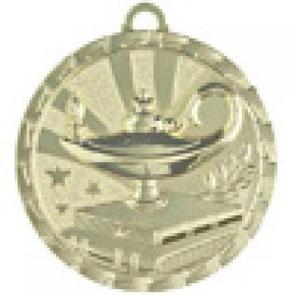 Brite Medals -Lamp of Knowledge — Bronze 2"
