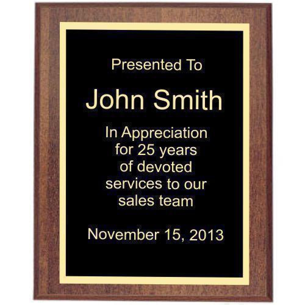 Walnut Plaque Award — 5" X 7"