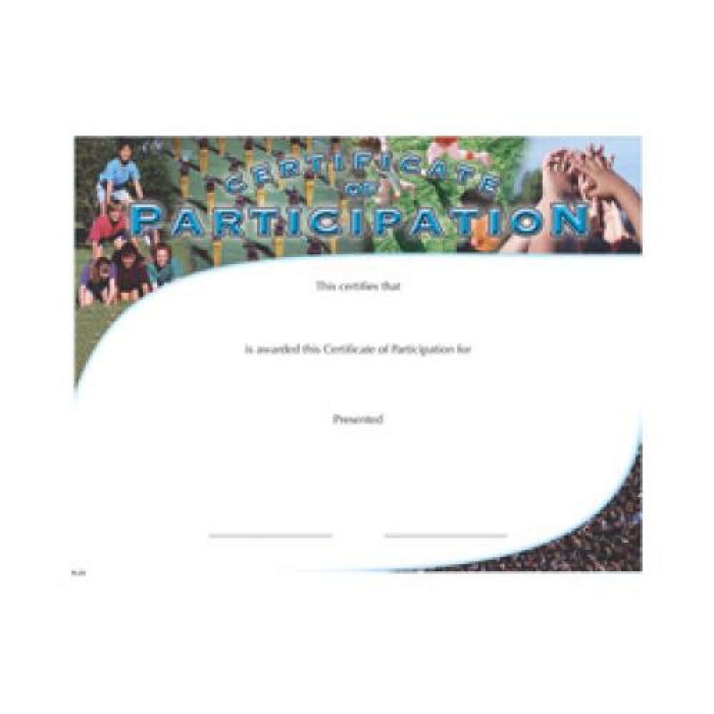 Participation Certificate Award — 8 1/2" x 11" - Participation