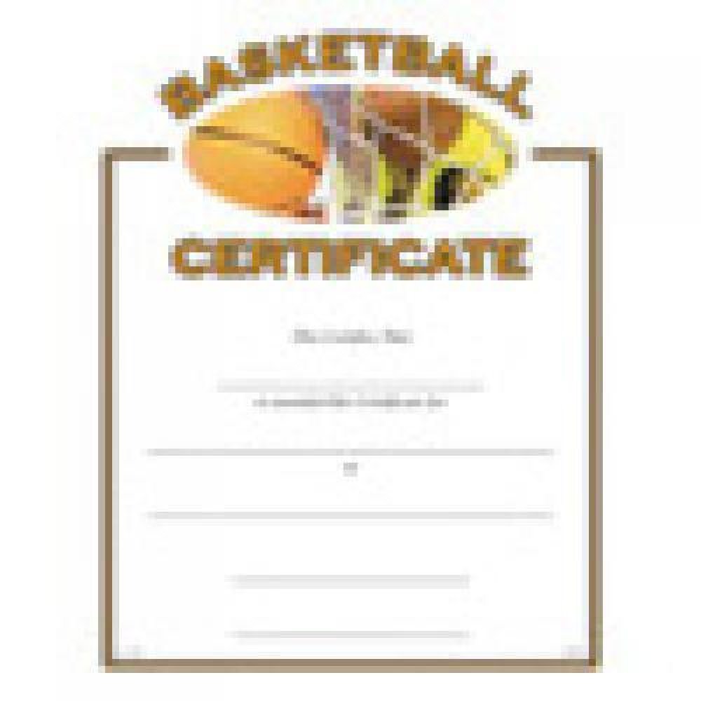Basketball Certificate Award — 8 1/2" x 11" - Basketball