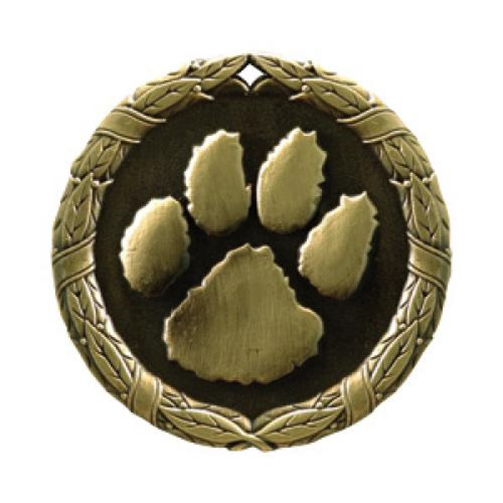 XR Medals -Paw Print — Gold 2"