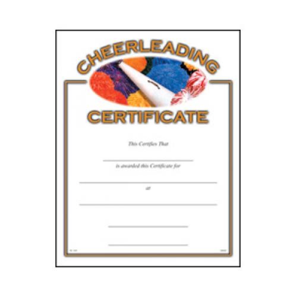 Cheerleading Certificate Award — 8 1/2" x 11" - Cheerleading