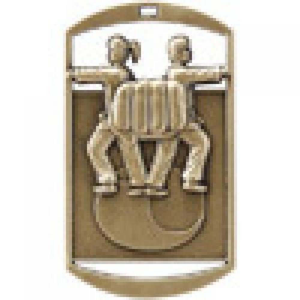 Dog Tag Medals -Karate — Gold 2 3/4"