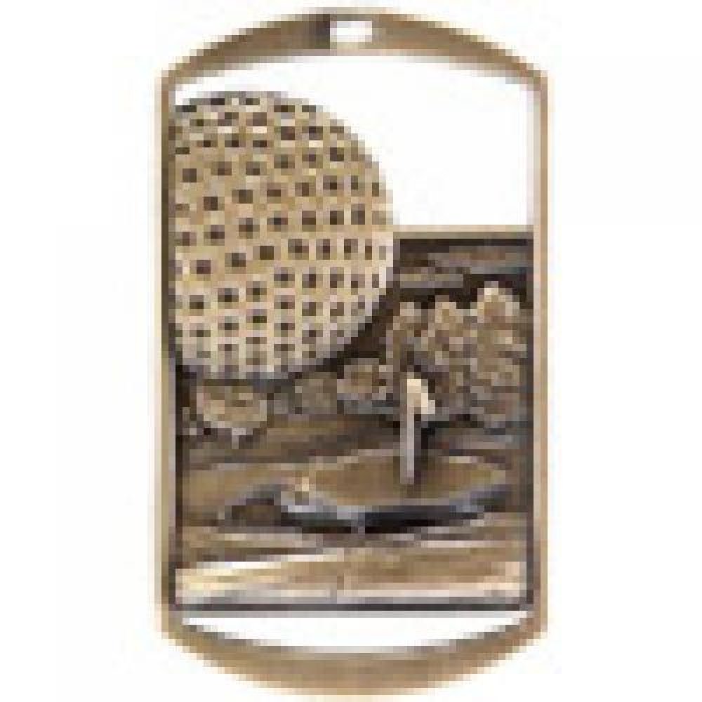 Dog Tag Medals -Golf — Silver 2 3/4"