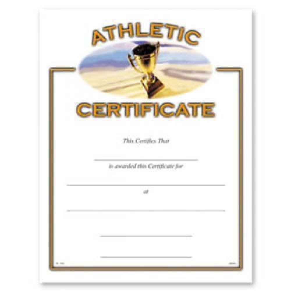 Athletic Certificate Awards — 8 1/2" X 11" - Athletics (Landscape)