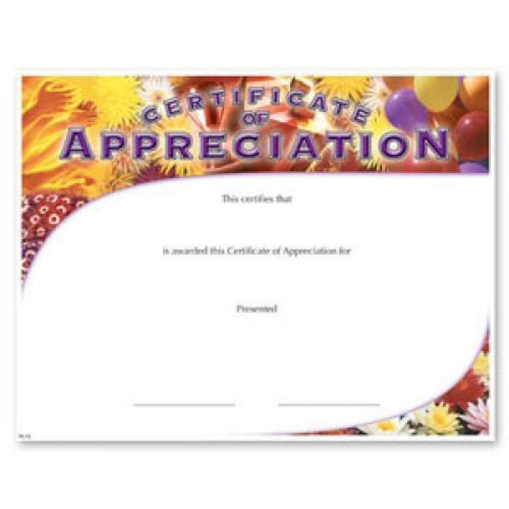 Appreciation Certificate Award — 8 1/2" x 11" - Appreciation