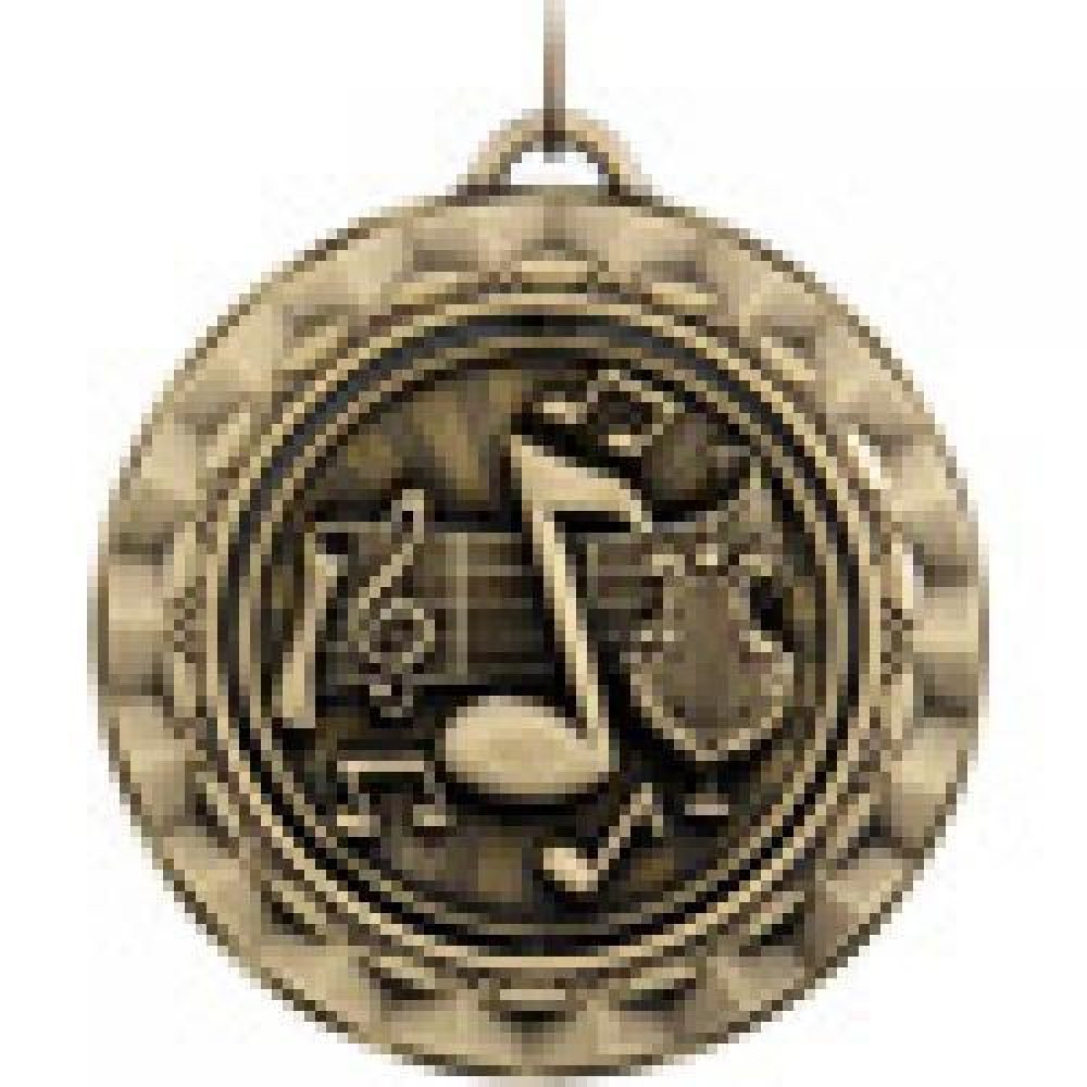 Spinner Medals -Music — Silver 2"