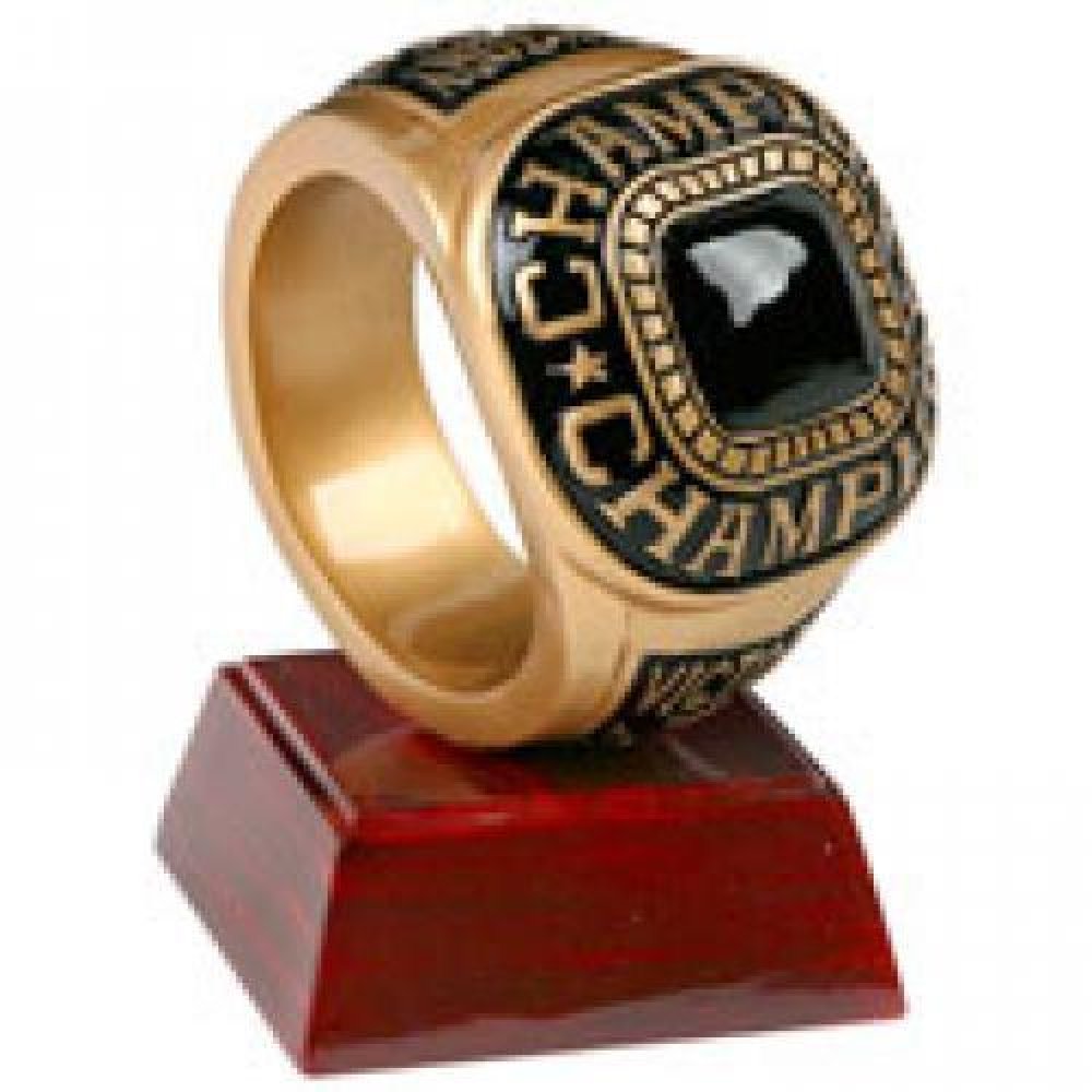 Champion Ring Resin Awards — Champion Ring 4 1/2" (rosewood base)
