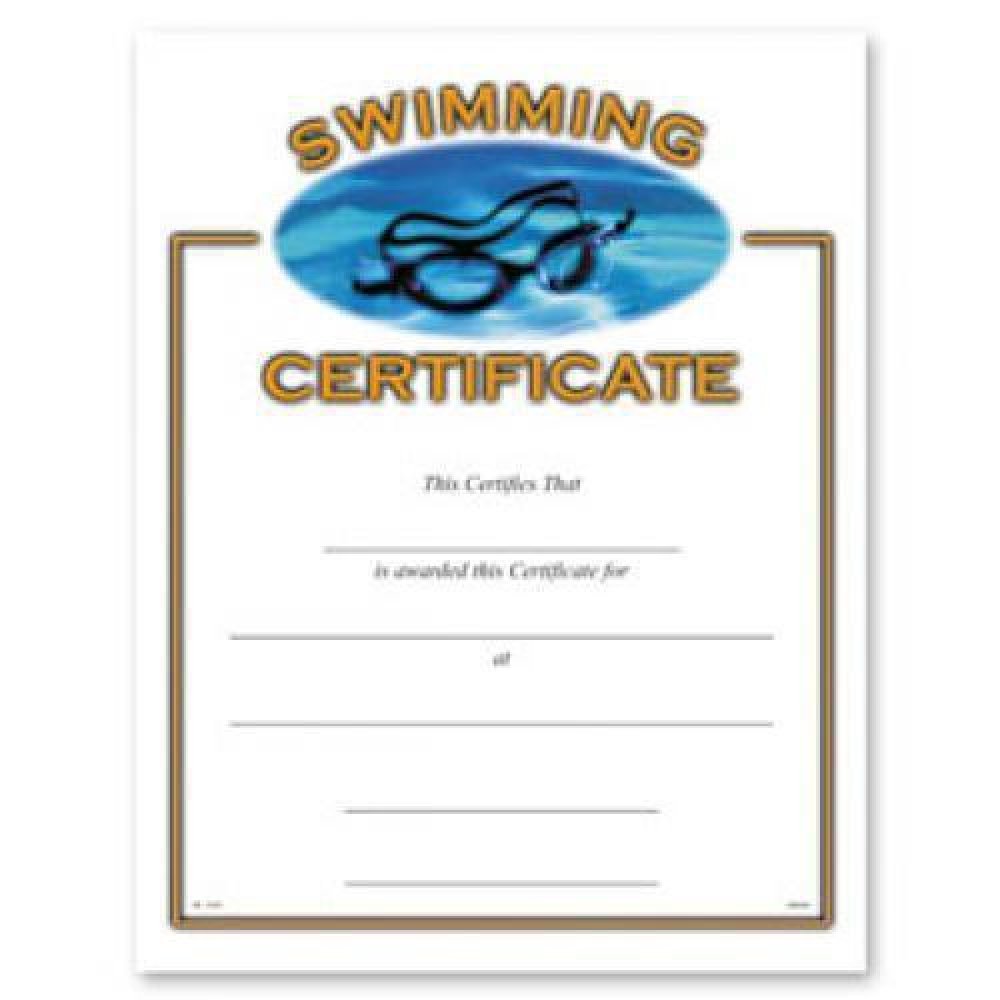 Swimming Certificate Award — 8 1/2" x 11" - Swimming