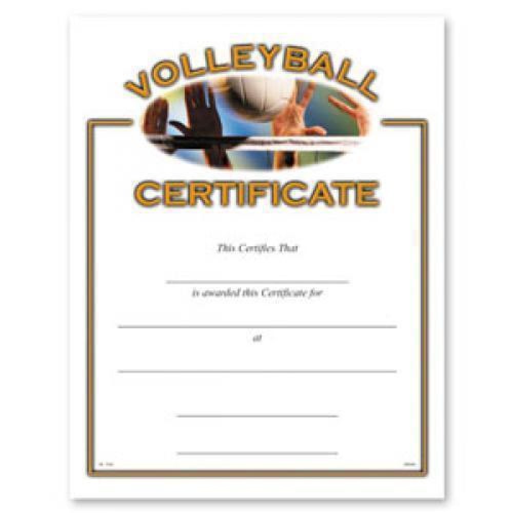 Volleyball Certificate Award — 8 1/2" x 11" - Volleyball