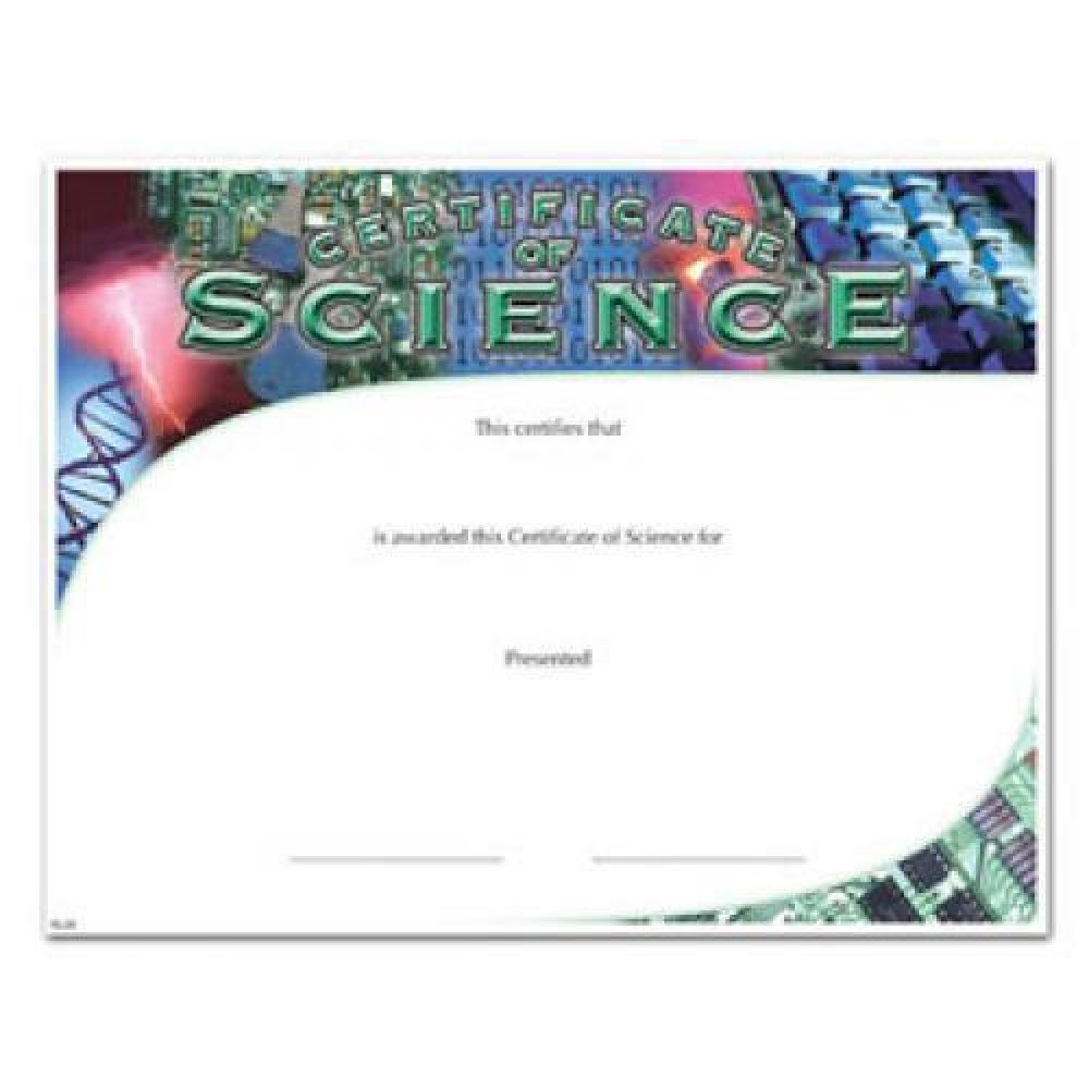 Science Certificate Award — 8 1/2" x 11" - Science