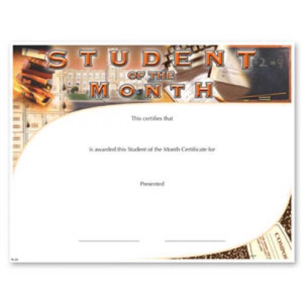 Student Of The Month Certificate Award — 8 1/2" x 11" - Student of the Month