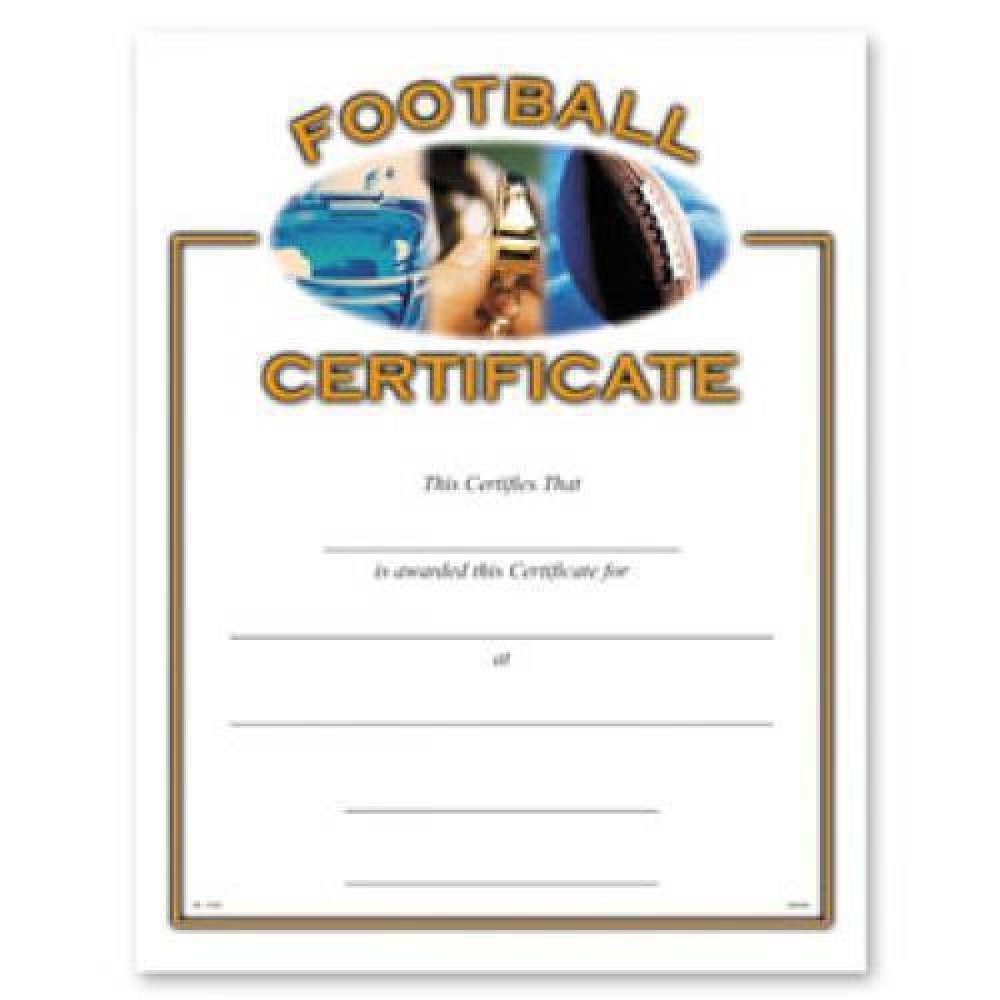 Football Certificate Award — 8 1/2" x 11"